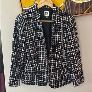 Tweed, Multi Color, Black and White Women's Jacket/Blazer. M.